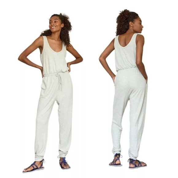 Free People Fp Womens Small Beach Sea Glass Green Sleeveless Jumpsuit - Picture 1 of 9